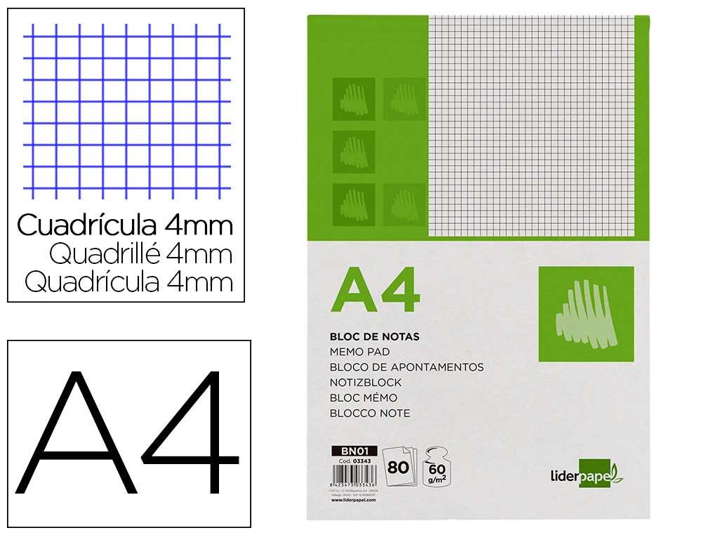 Bloco Notas A4 Quadriculado - New Wave