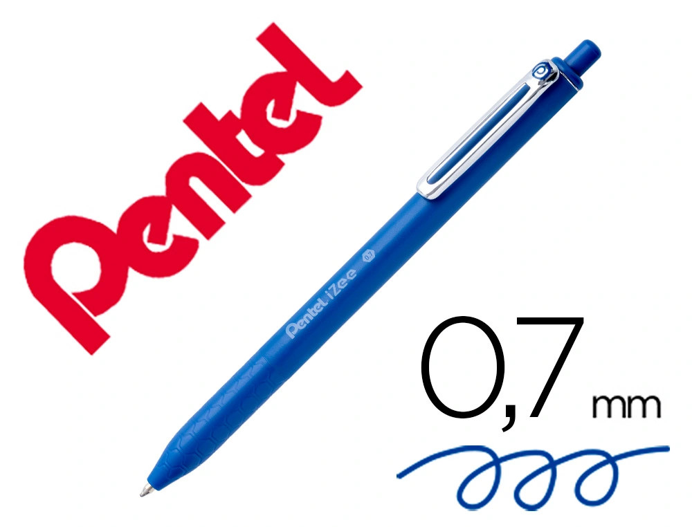 Esferográfica Retratil Pentel Izee 0.7mm AZ - New Wave Nazaré