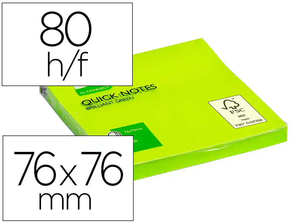 Post-It Q-Connect 76x76 VD c/80 - New Wave