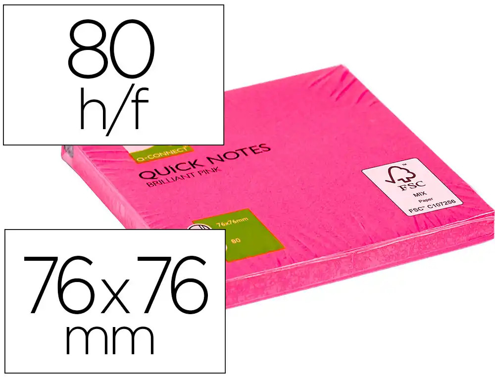Post-It Q-Connect 76x76 RS c/80 - New Wave
