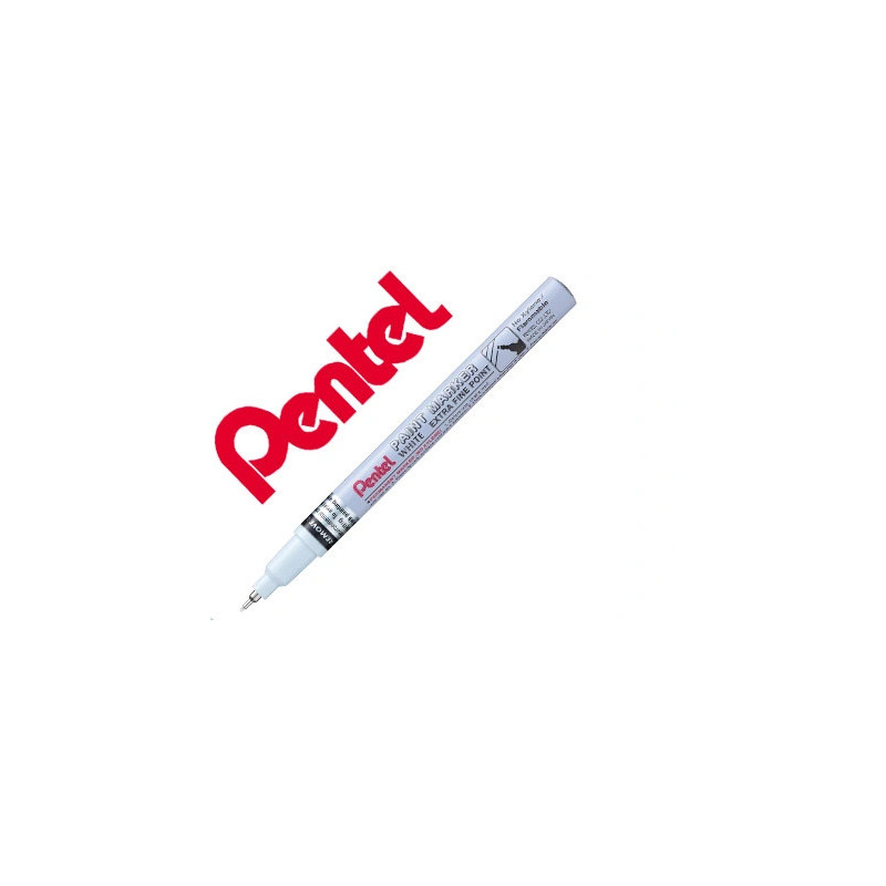 Marcador Pentel Permanente Extra Fina Branco