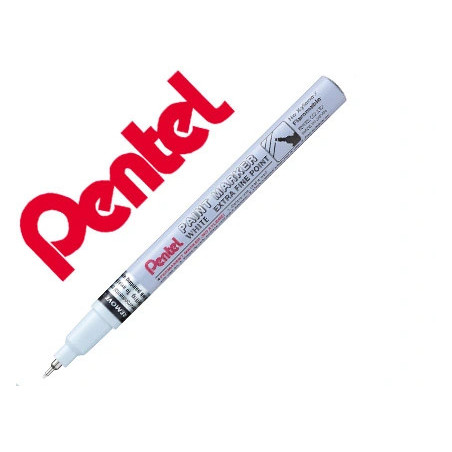Marcador Pentel Permanente Extra Fina Branco
