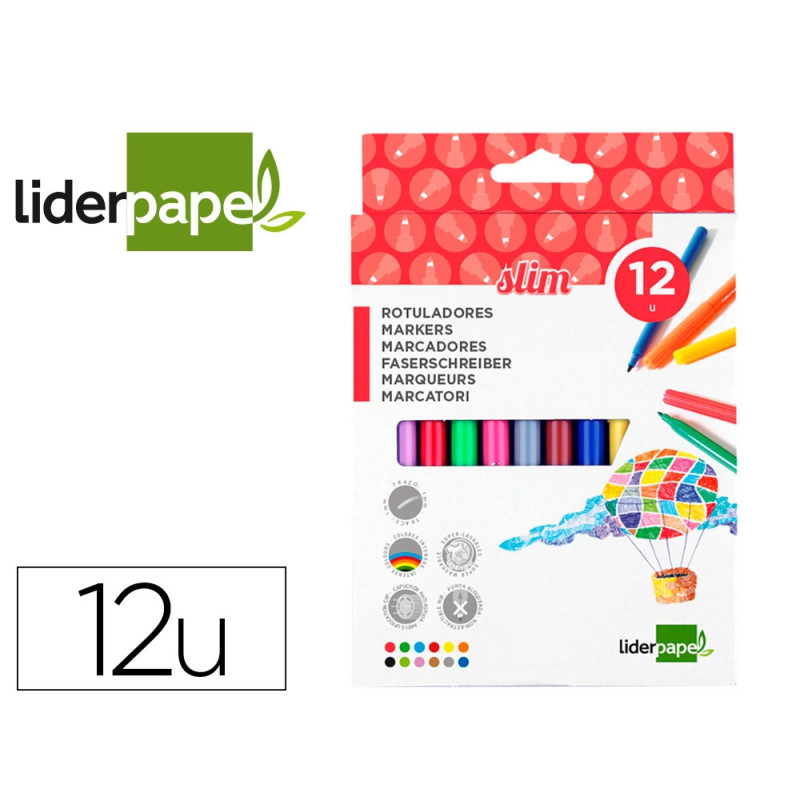 Marcadores Liderpapel Feltro Slim 12und Marcadores Liderpapel Feltro Slim 12und