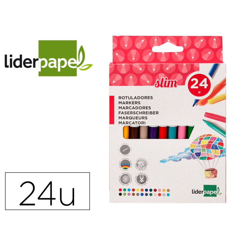 Marcadores Liderpapel Feltro Slim 24und Marcadores Liderpapel Feltro Slim 24und