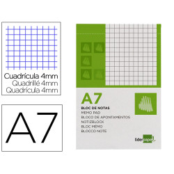 Bloco Notas A7 Quadriculado Liderpapel
